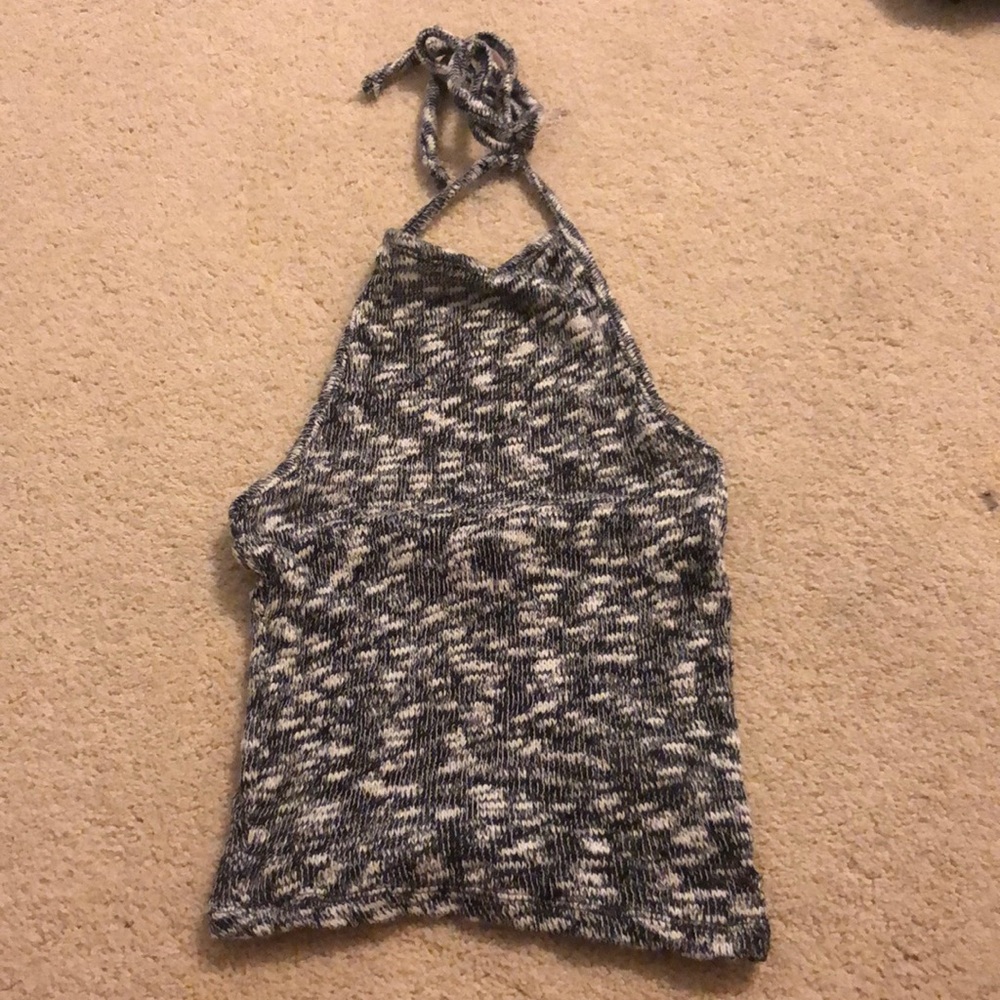 black and white halter top